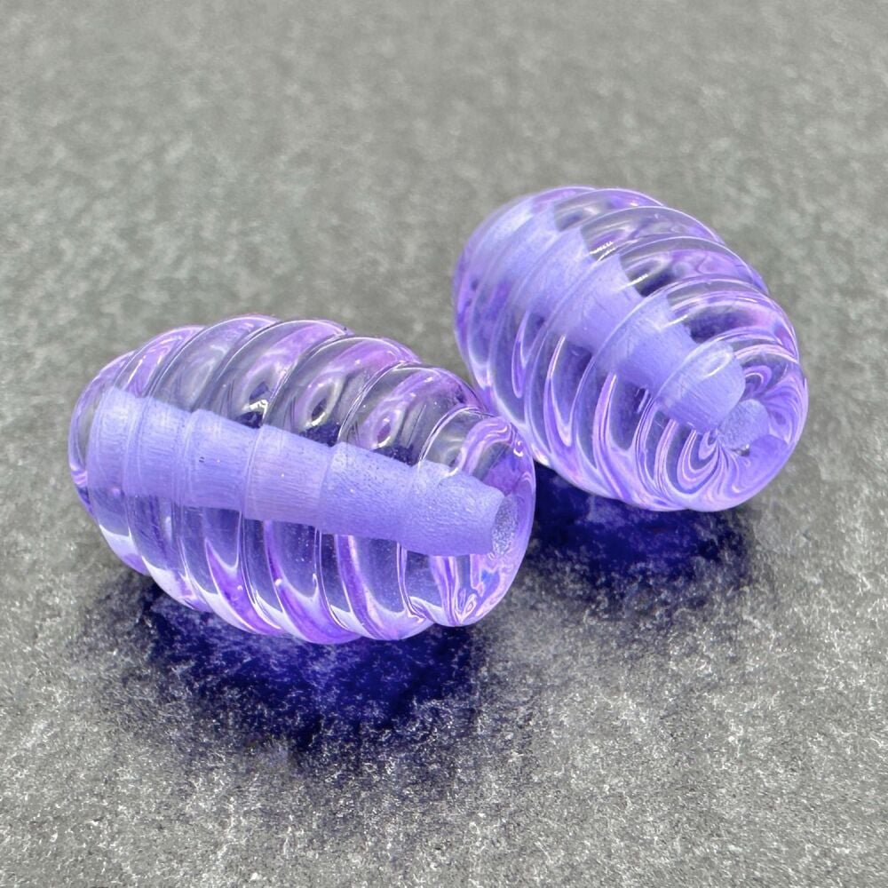 Ribbed Ovals Pair - Lavender