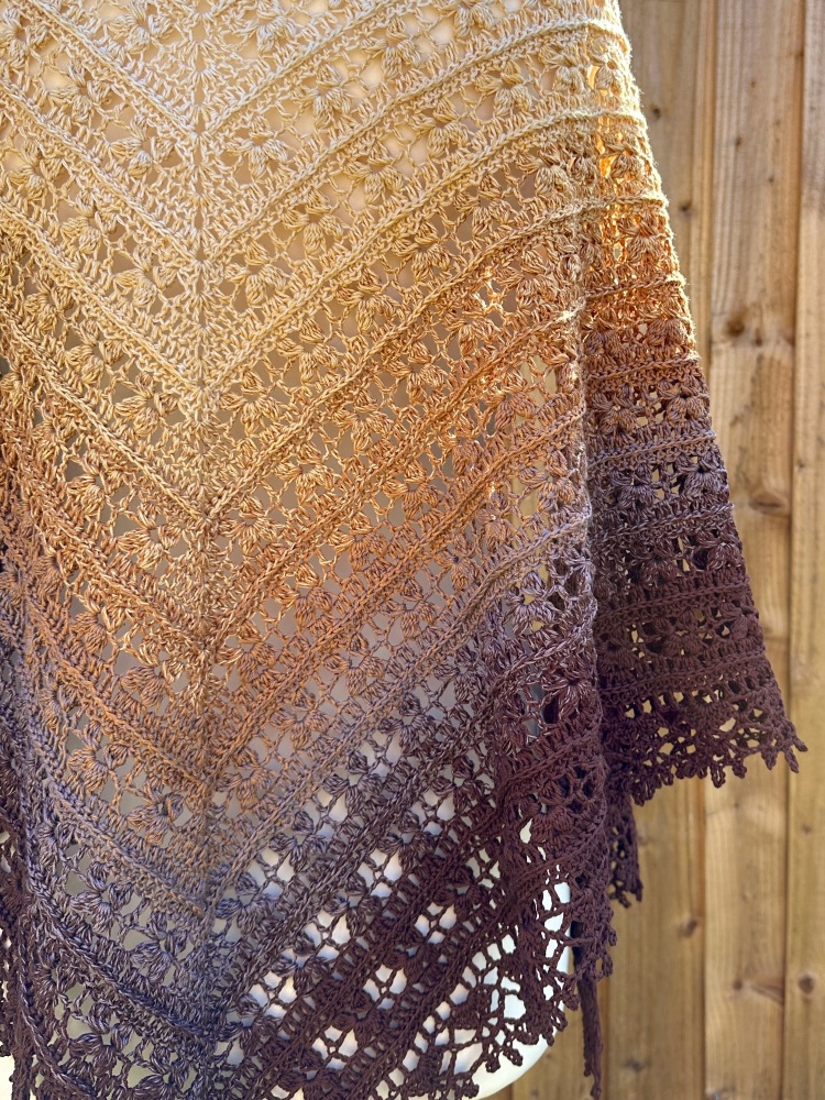 Crochet Shawl - Caramel & Chocolate