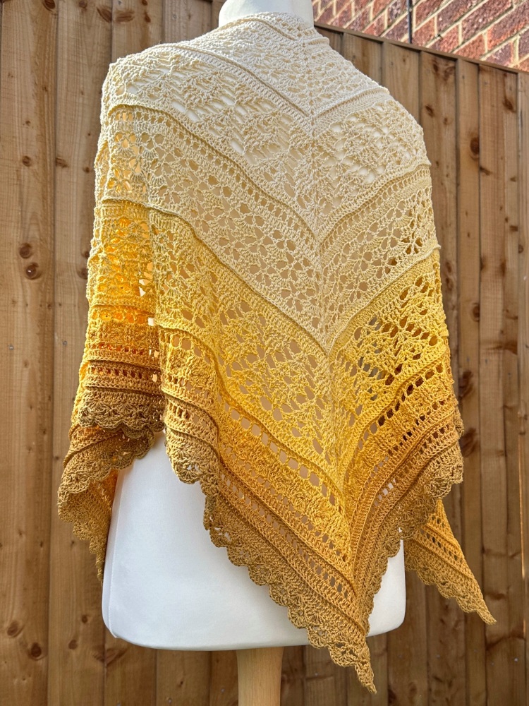 Crochet Shawl - Yellow & Ochre