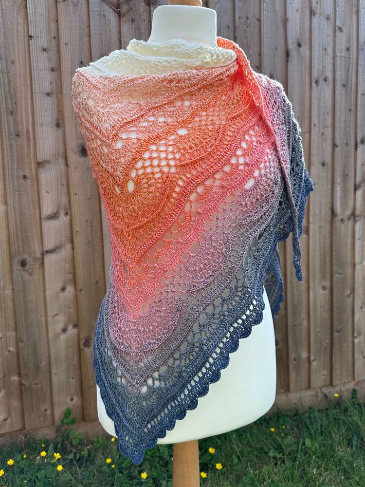 Crochet Shawl - Sunset Colours