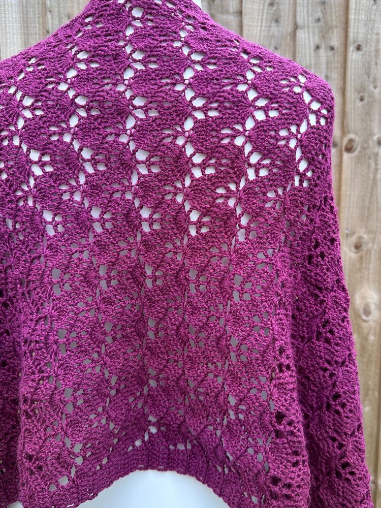 Crochet Shawl - Burgundy