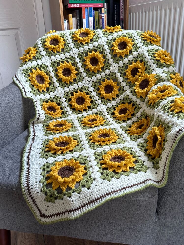 Crochet Sunflower Throw