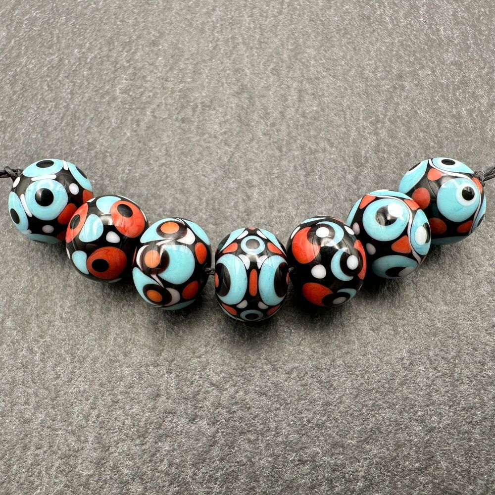 Black & White + Turquoise & Red