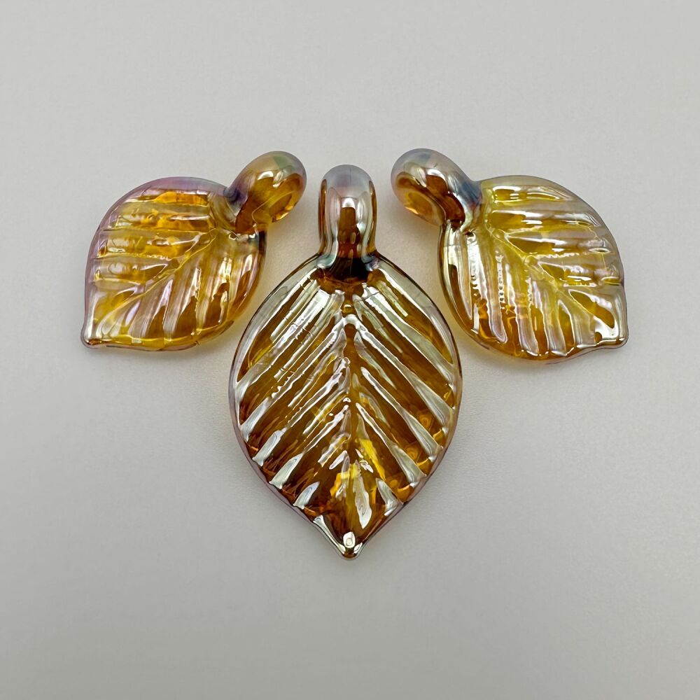 Leaf Bead Trio - Golden Gleam