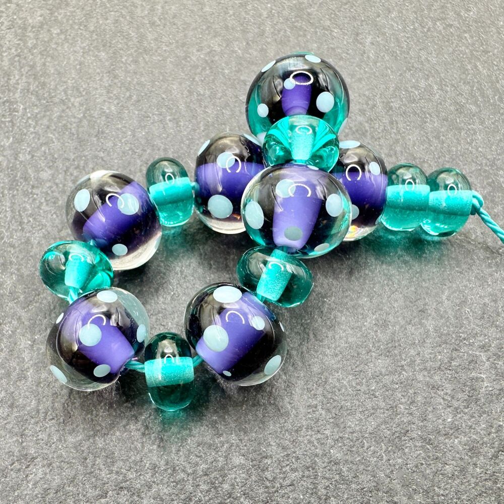 Violet & Turquoise 'Spotties'