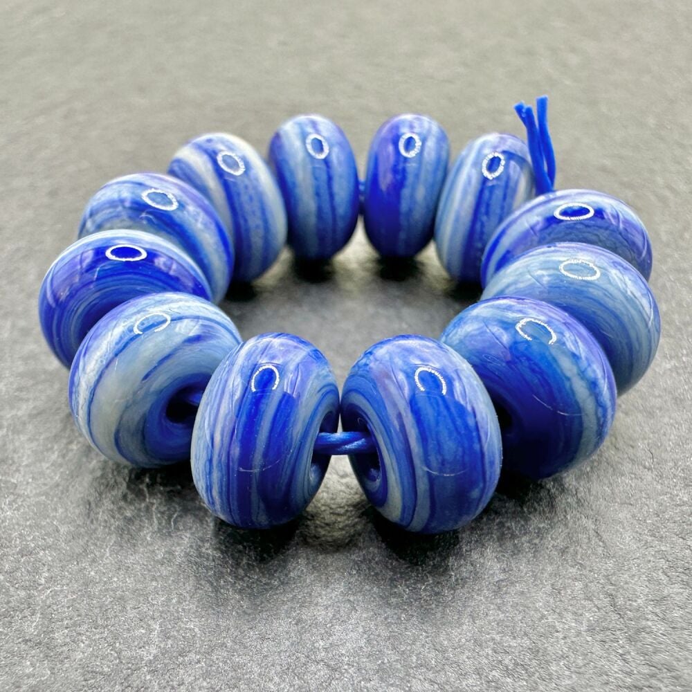 Spacer Beads - Ivory Lapis Dark 293