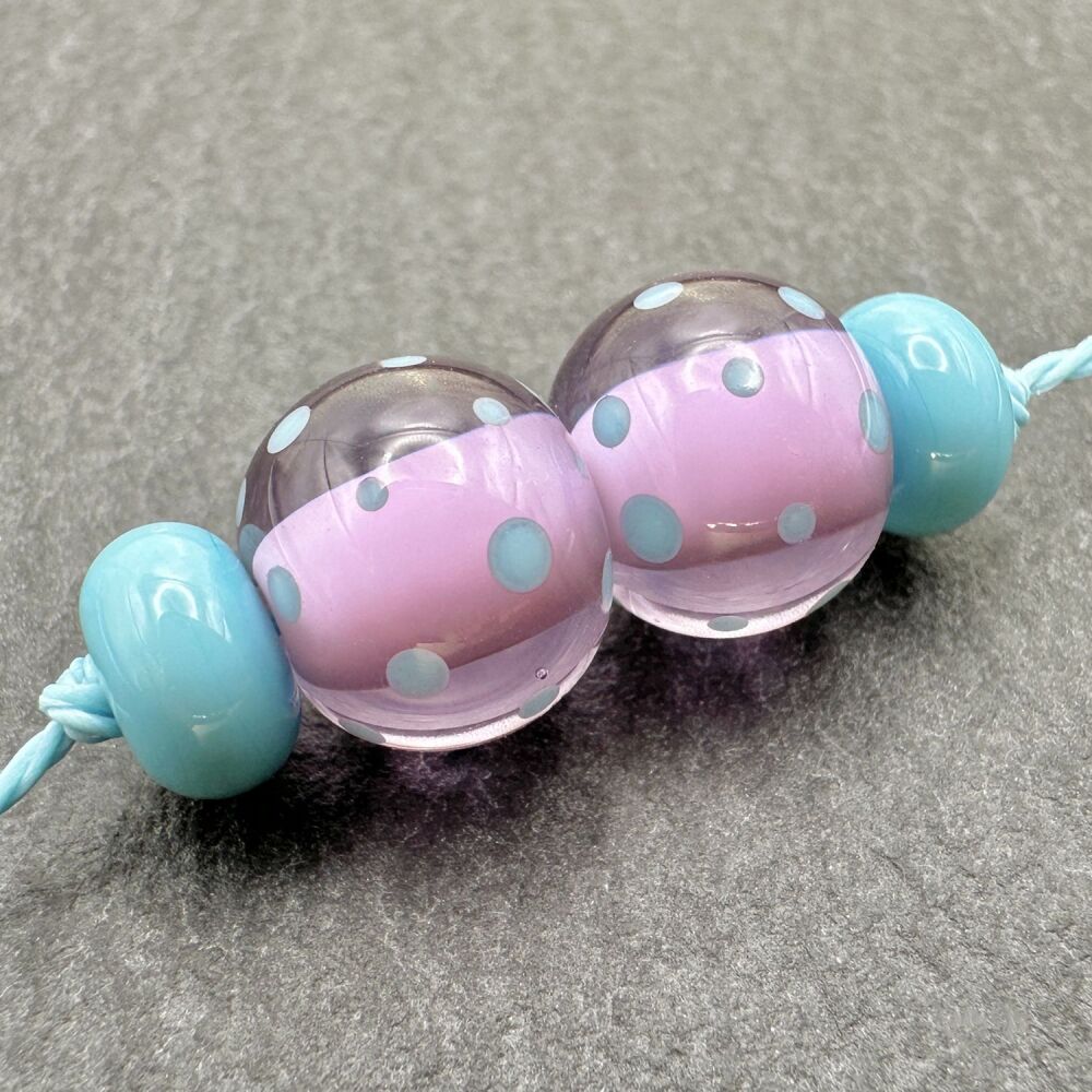 Spotty Rounds Pair - Lilac & Turquoise
