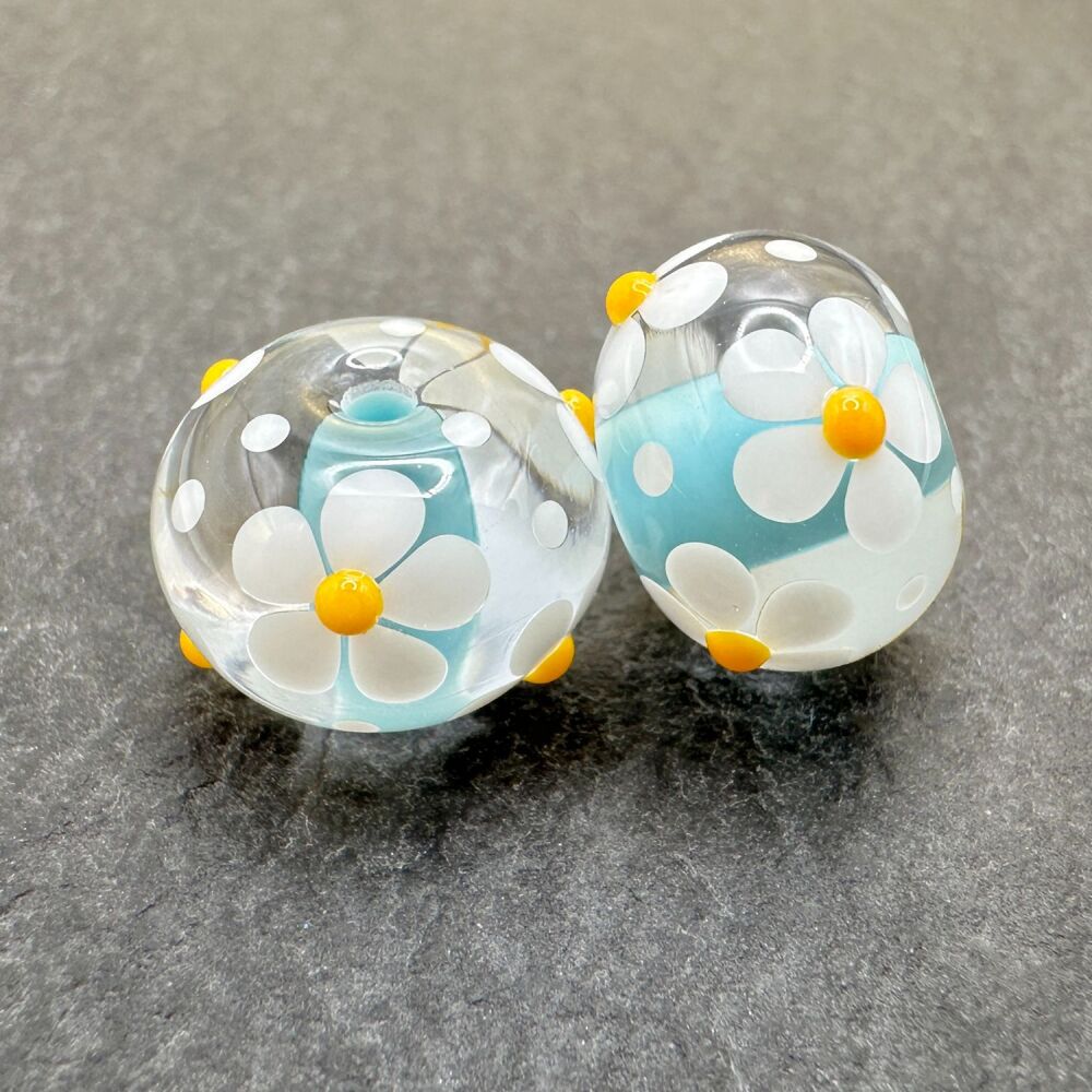 'Ditsybead' Pair - Light Turquoise