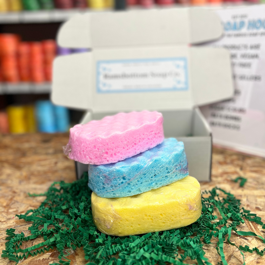 Mixed pack of 3 perfume inspired soap sponges