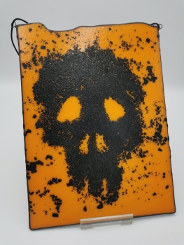 Skull Art Piece Orange or Silver