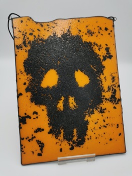 Skull Art Piece Orange or Silver