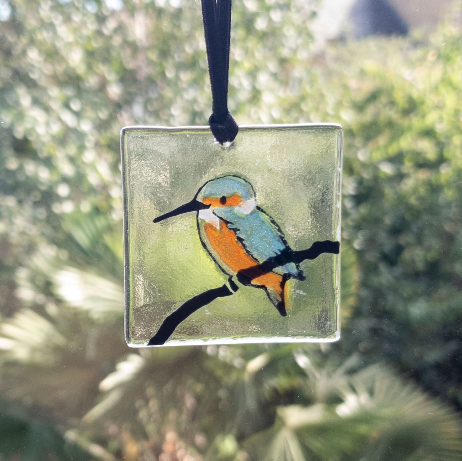 Kingfisher Fused Glass Cards Virle Archer Glass