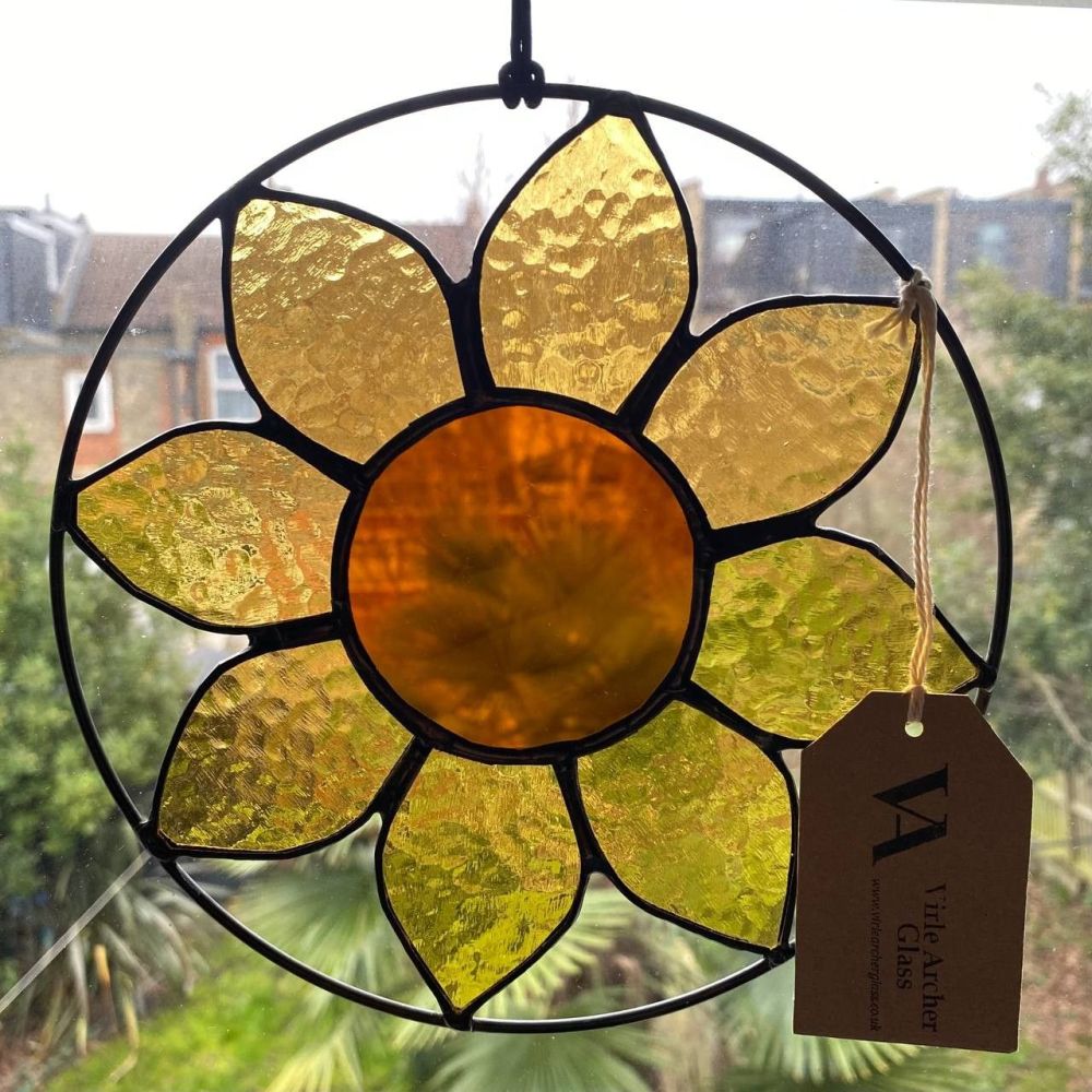Stained glass Sunflower Hoop