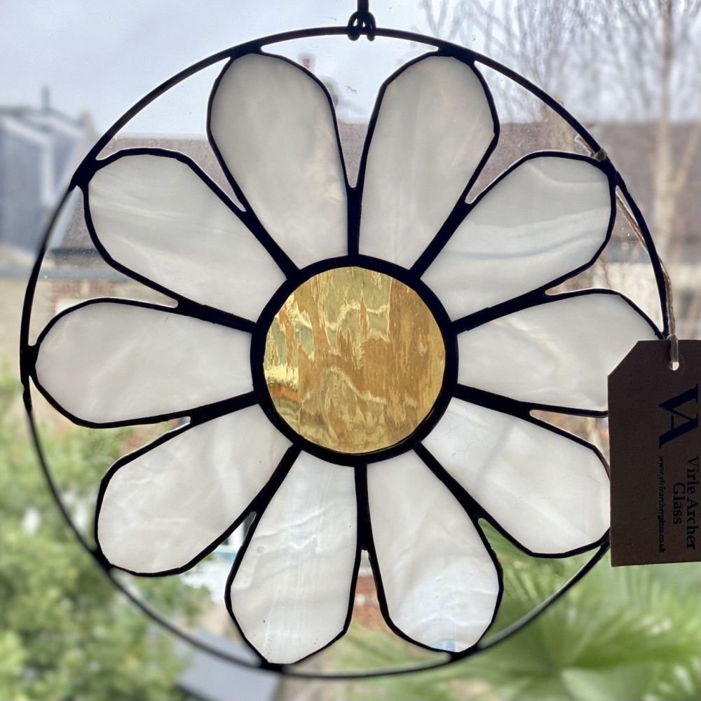 Stained glass Daisy Hoop