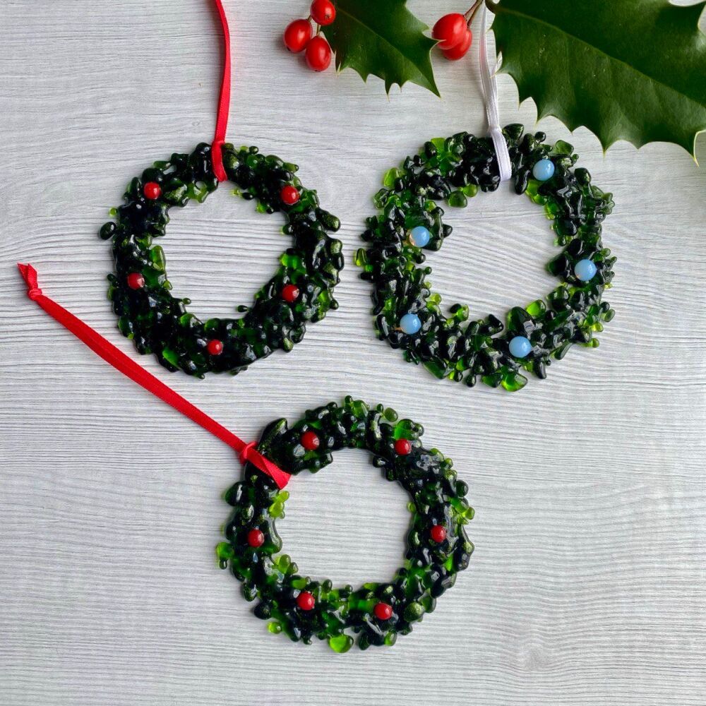 Fused glass wreath