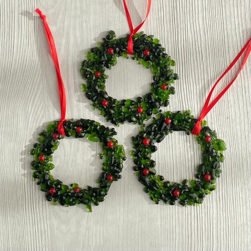 Fused glass wreath