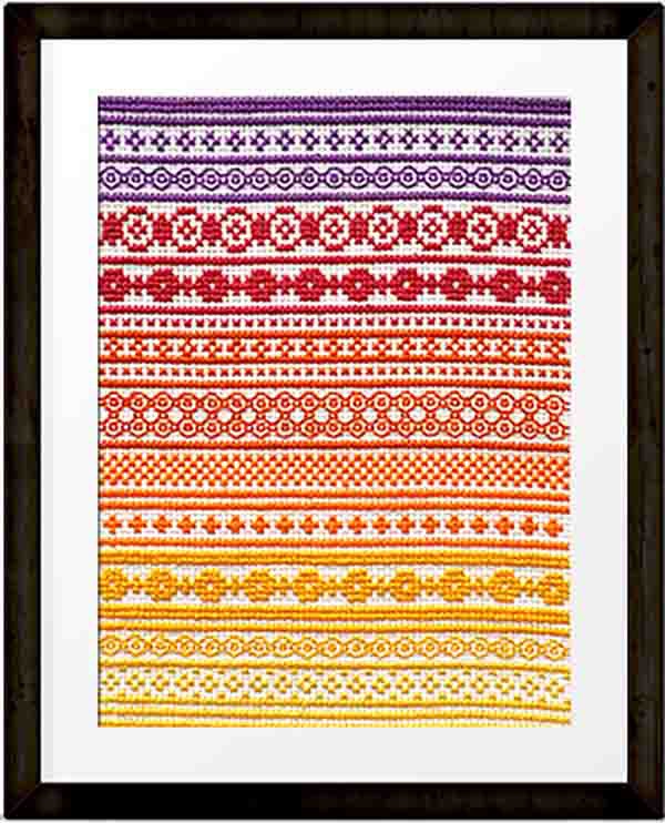October 'A Year in Stitches' Cross stitch pattern by Mood trackers - digital download pdf