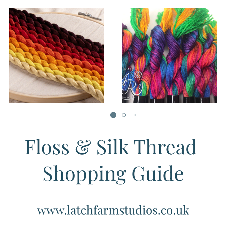  Floss & Silk Thread Shopping Guide at StitchAcrossTime.com and LatchFarmStudios.co.uk