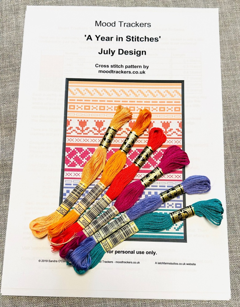 April 'A Year in Stitches' Cross stitch pattern by Mood trackers - digital 