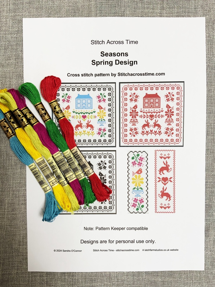 Seasons Spring Design. A ‘Stitch Across Time’ cross stitch pattern - chart 