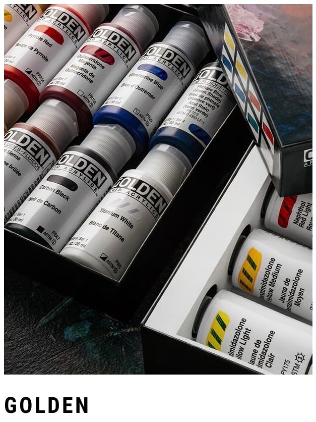 Golden acrylic at Jacksons Art high flow fluid