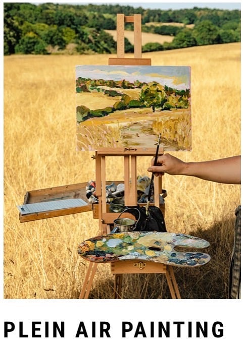 Plein air painting at Jacksons Art portable for travel and outside
