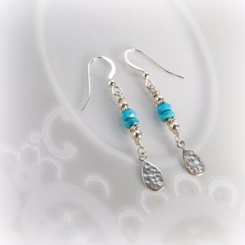 17SSTHTE Turquoise Hammered Tear Earrings 2_1000px