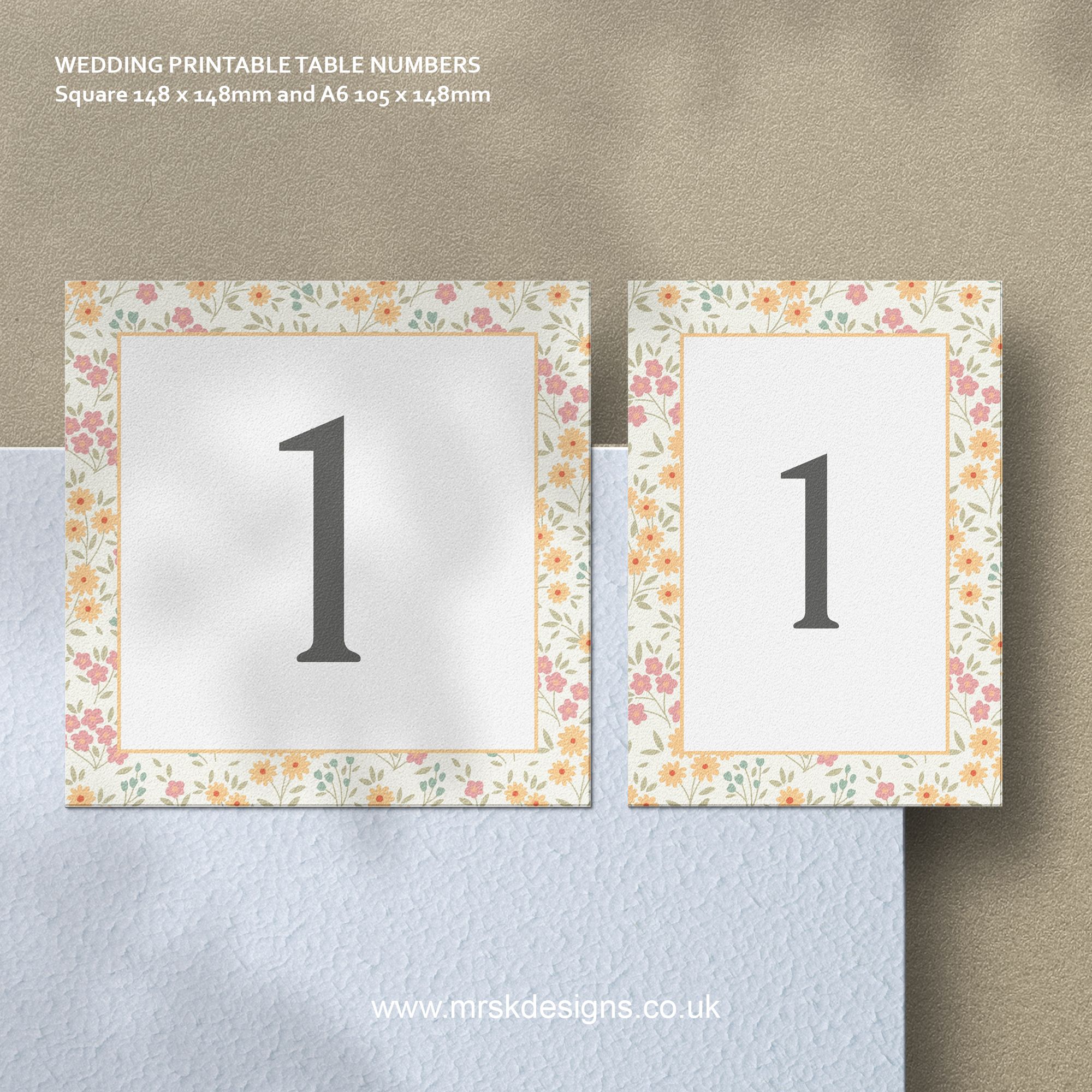 Editable wedding invitation available as digital template, featuring a yellow floral design
