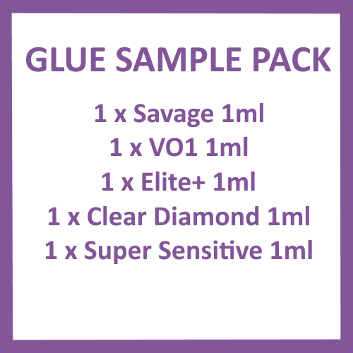 Glue Sample Pack - 5 x 1ml (Savage, VO1, Elite+, Clear Diamond, Super Sensi