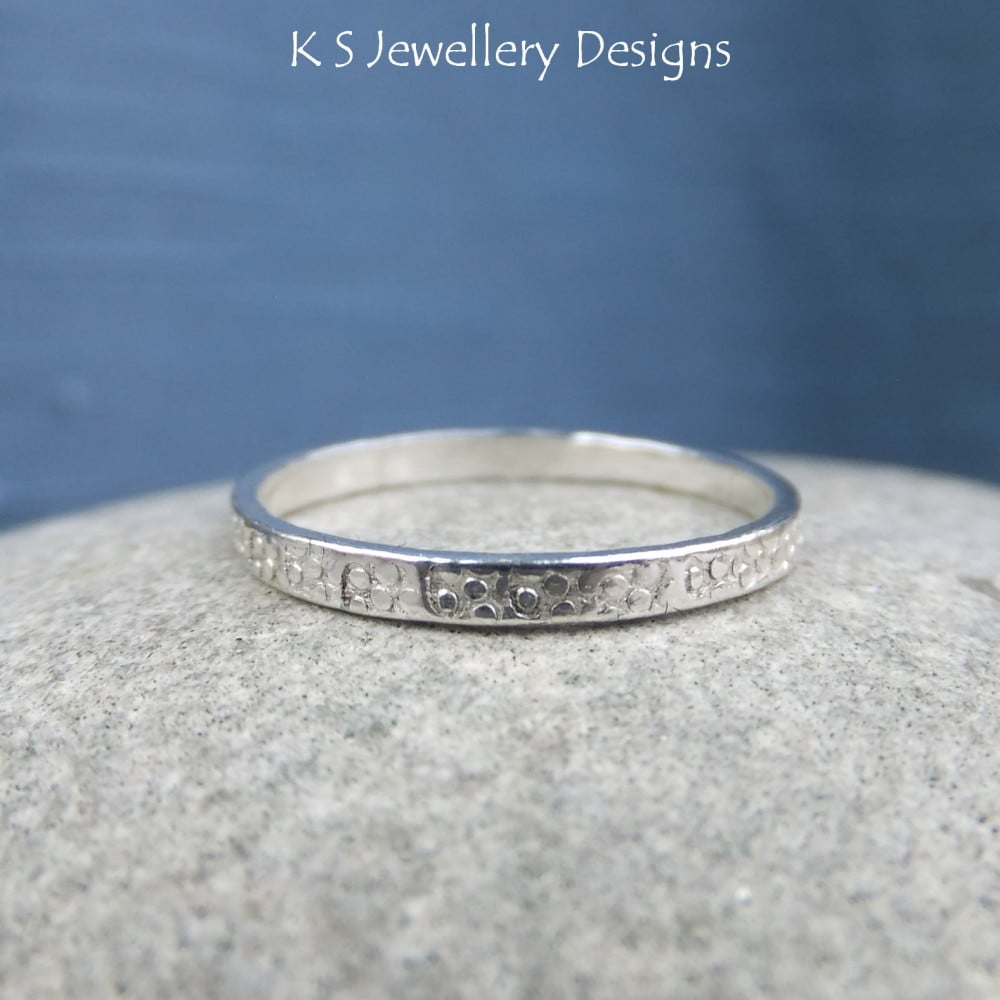Fine Silver Stacking Ring - BUBBLES