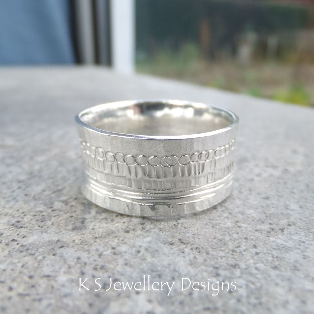 Shoreline Textured Sterling Silver Ring 