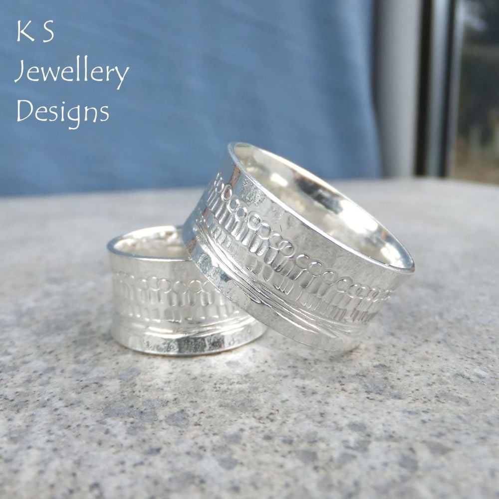 Shoreline Textured Sterling Silver Ring (made to order)