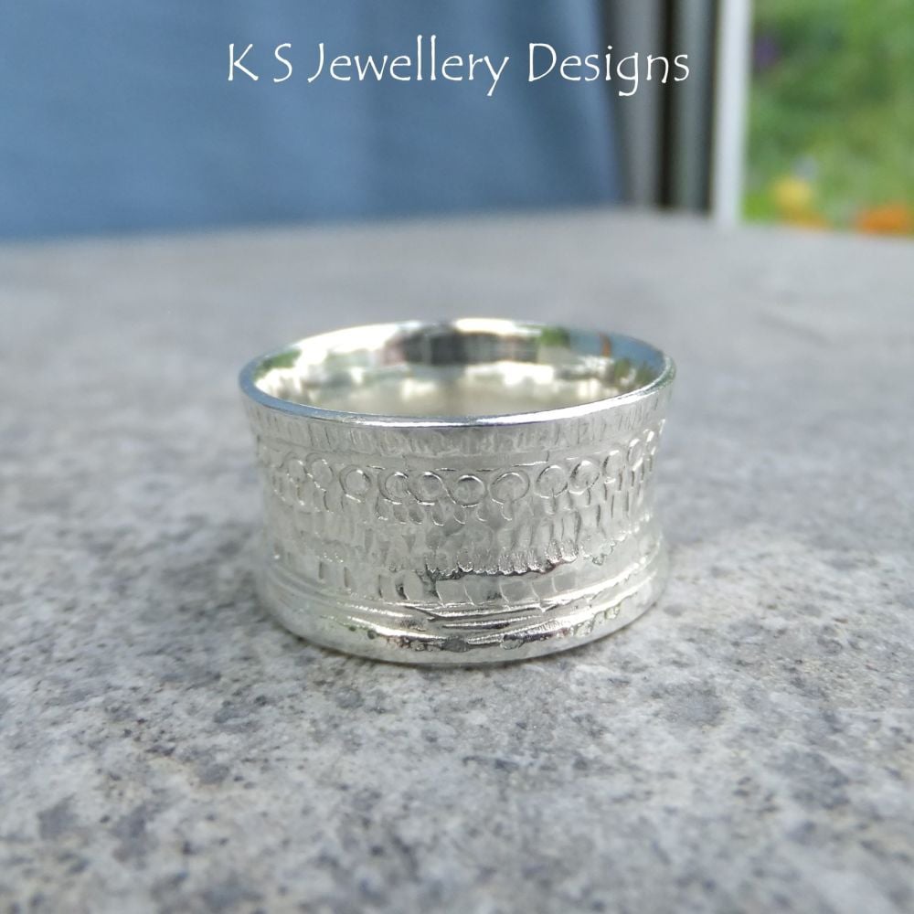Shoreline Textured Sterling Silver Ring (UK size N / US size 6.75)
