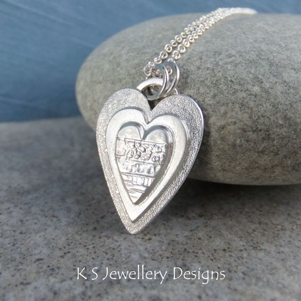 Layered Hearts (version 5) Sterling Silver Pendant