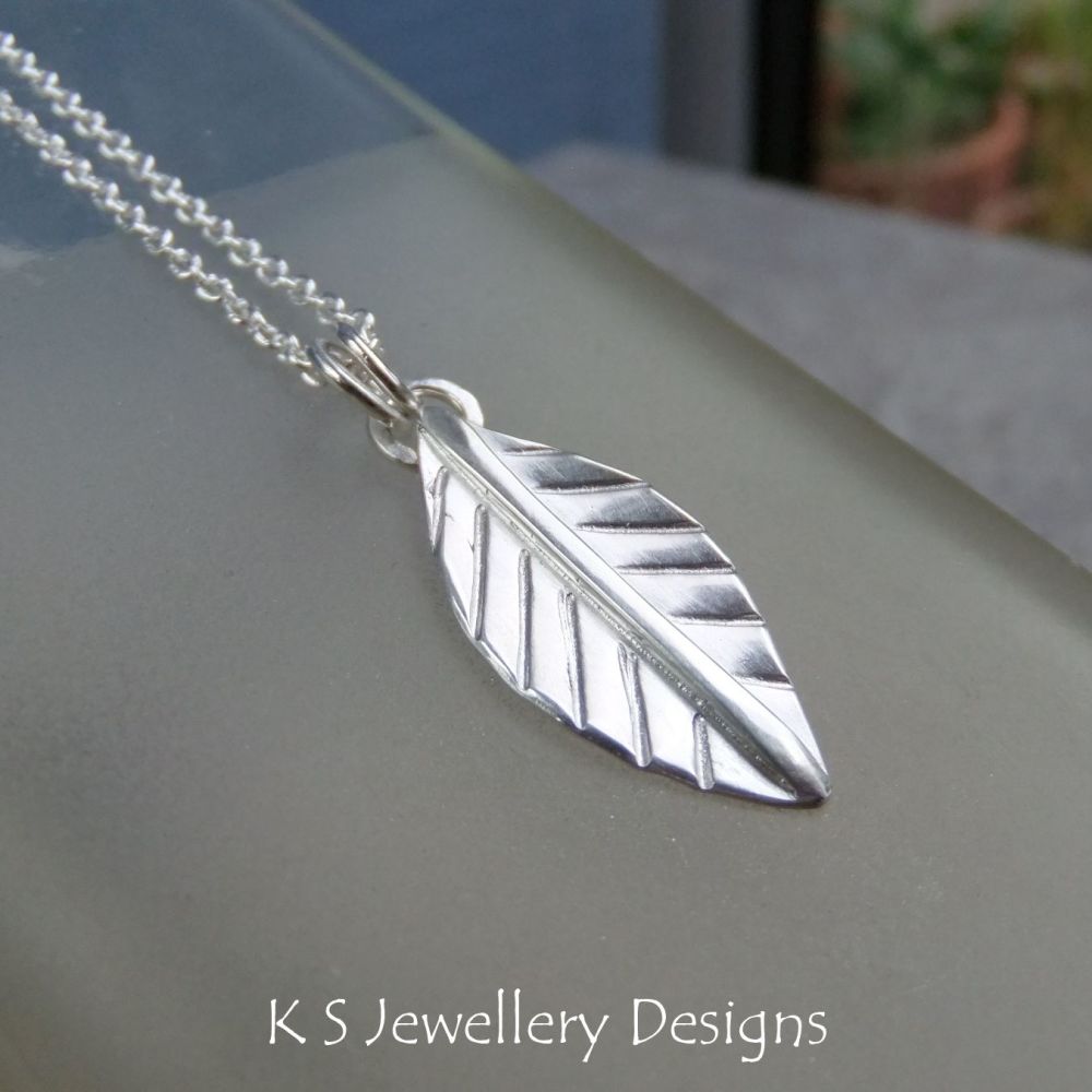 Shiny Leaf Sterling Silver Pendant