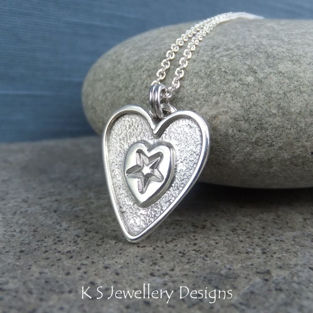Layered Hearts (version 13) Sterling Silver Pendant