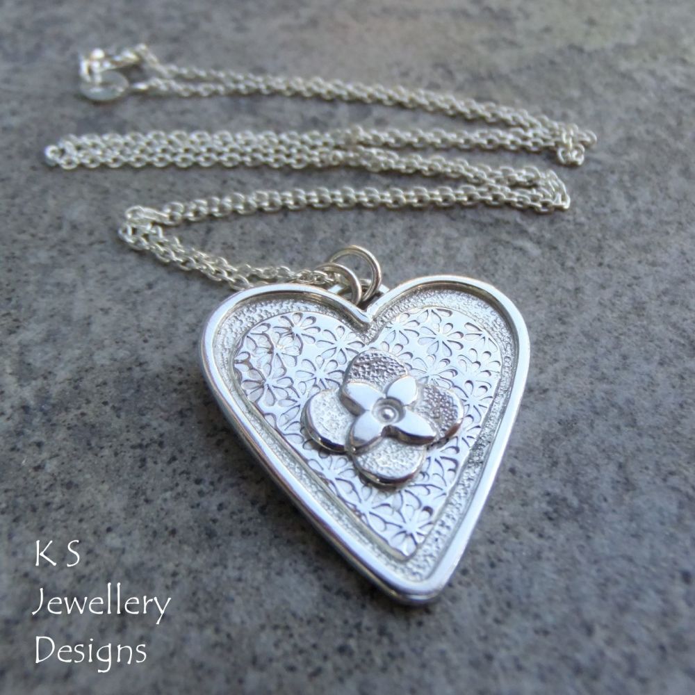 Layered Hearts (version 16) Sterling Silver Pendant