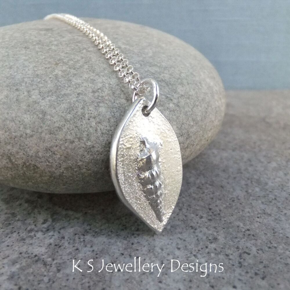 Little Shell Sterling Silver Drop - Sand Casted Pendant