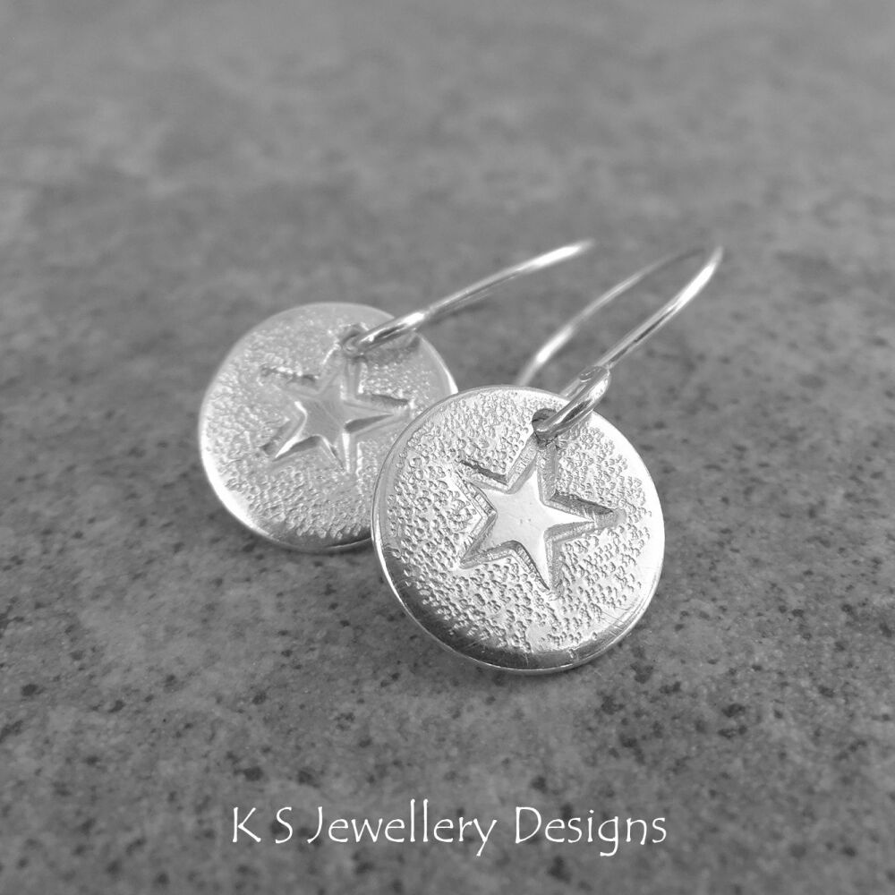 Star Discs - Sterling Silver Earrings