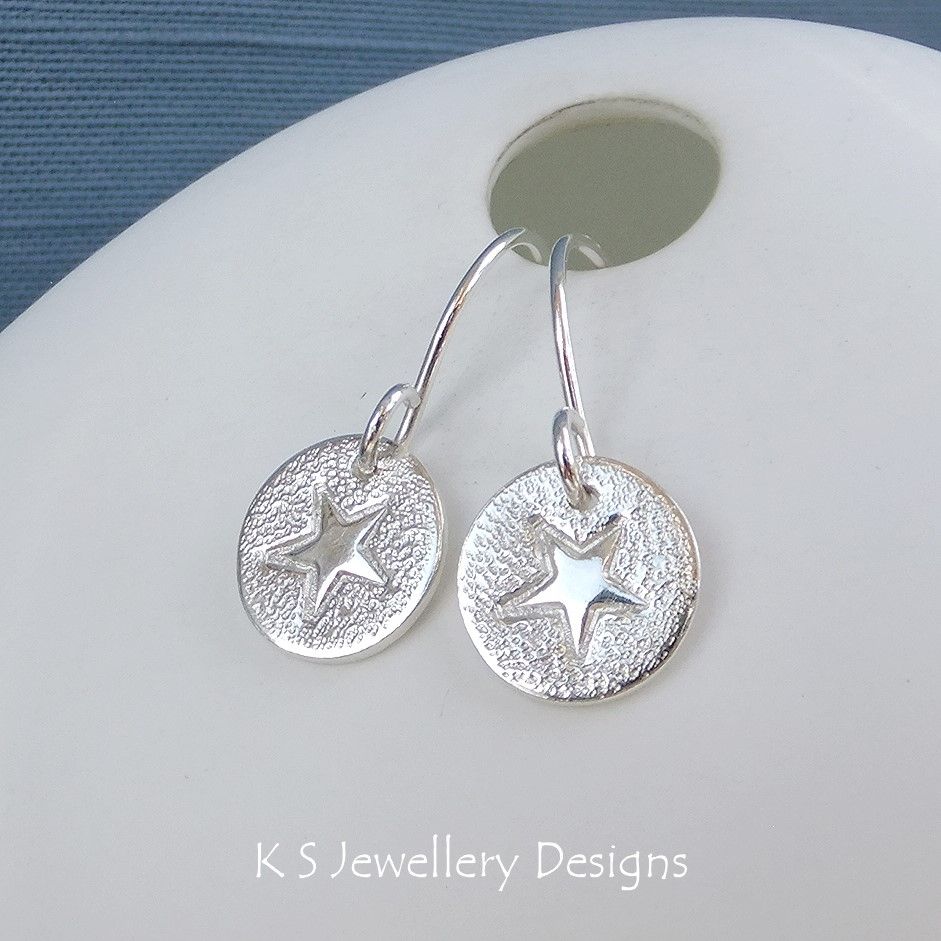 Star Discs - Sterling Silver Earrings