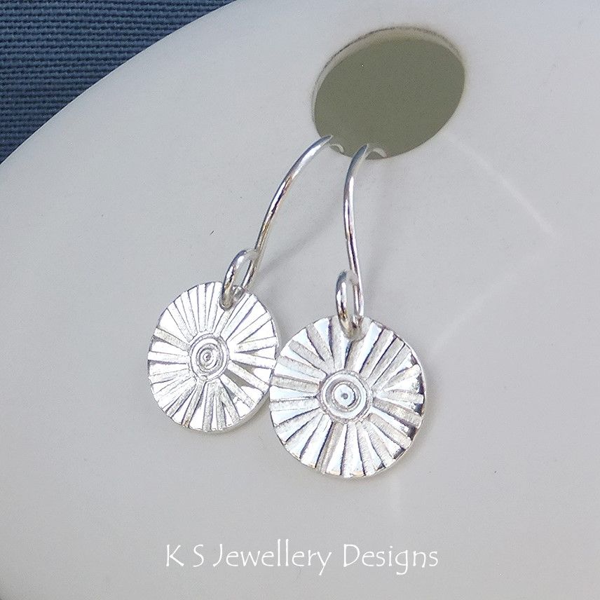 Flower Discs - Sterling Silver Earrings