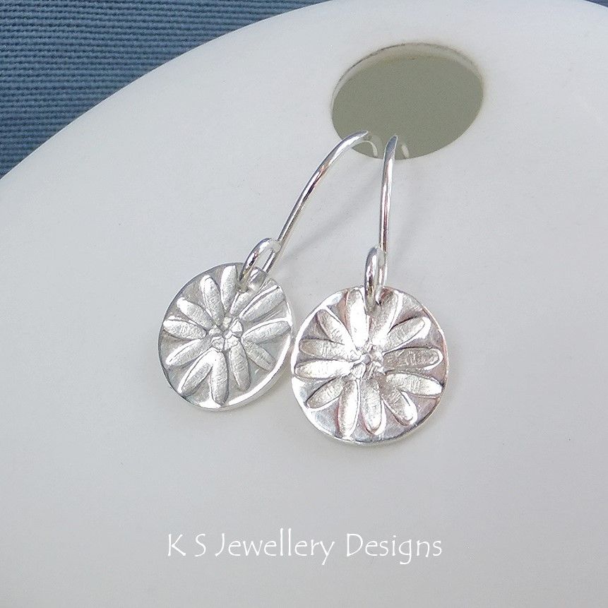 Flower Discs - Sterling Silver Earrings