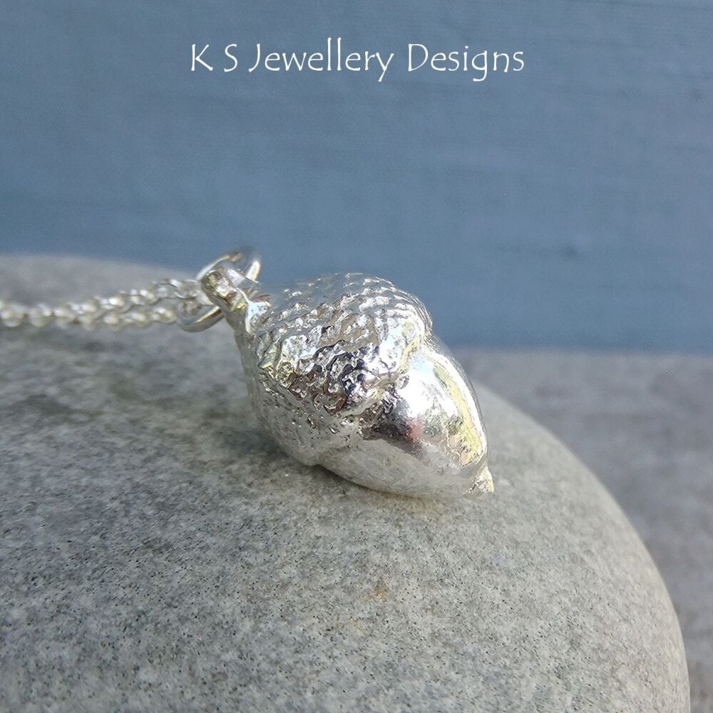 Acorn - Sterling Silver Sandcasted Pendant