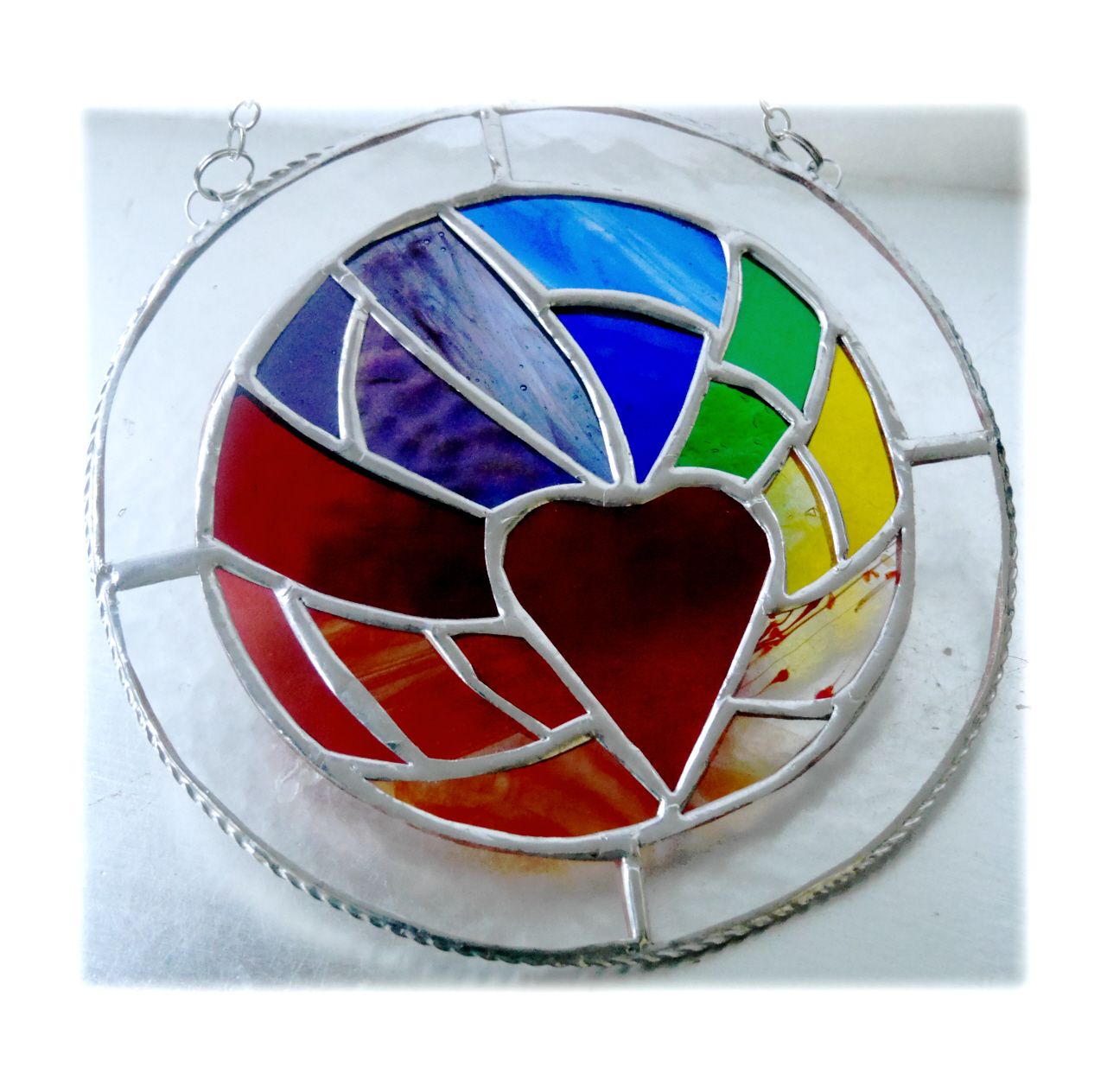 Rainbow Heart Ring 003 #1902 FREE 25.00