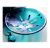 13cm Round Aquamarine Dichroic Bowl FUSED 042 #1811 FREE 16.00