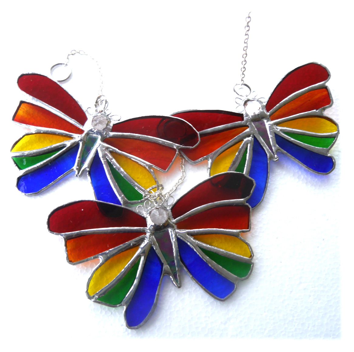 Rainbow Butterfly Stained Glass Suncatcher