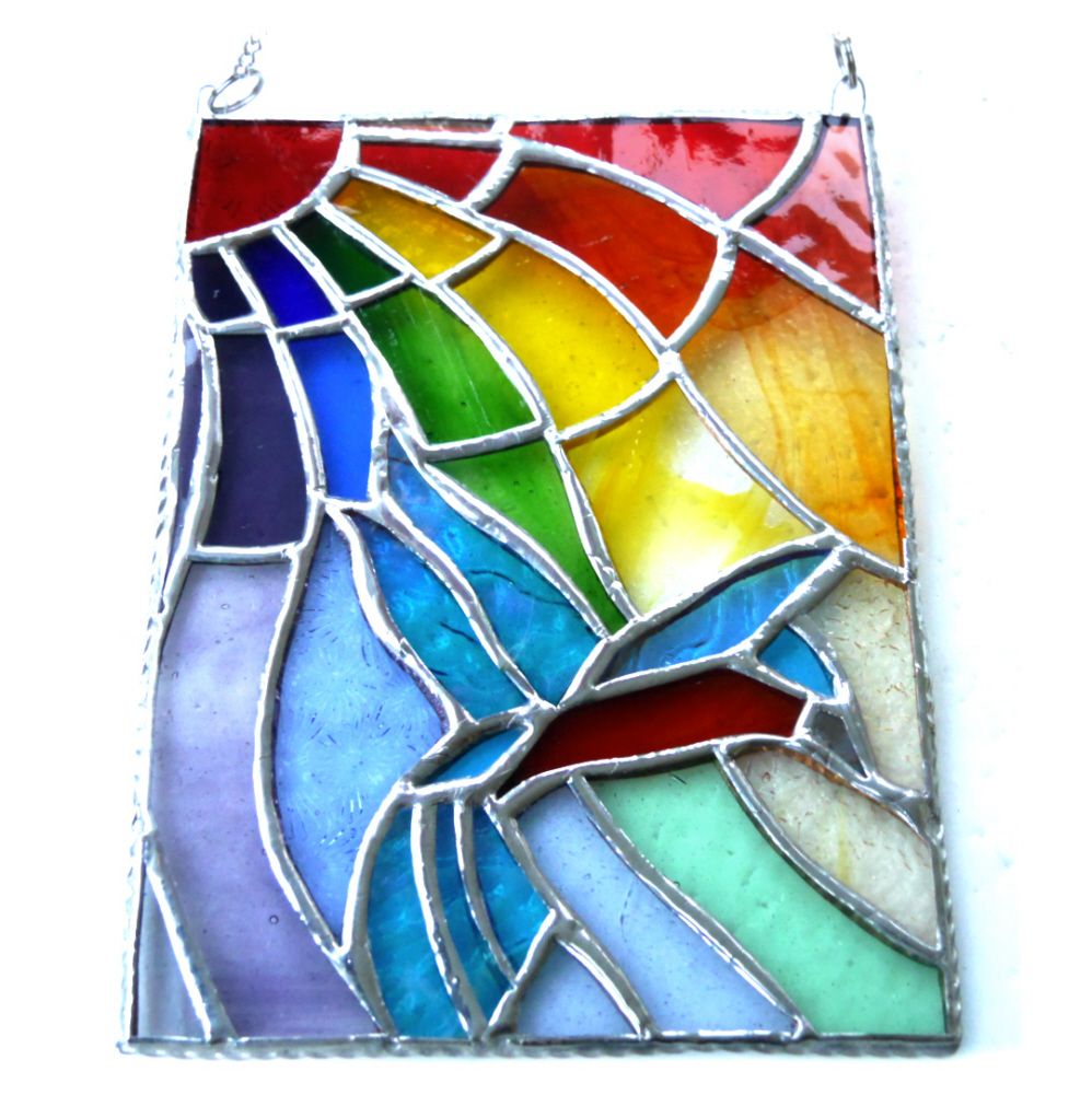 Kingfisher Rainbow Stained Glass Picture Suncatcher Panel