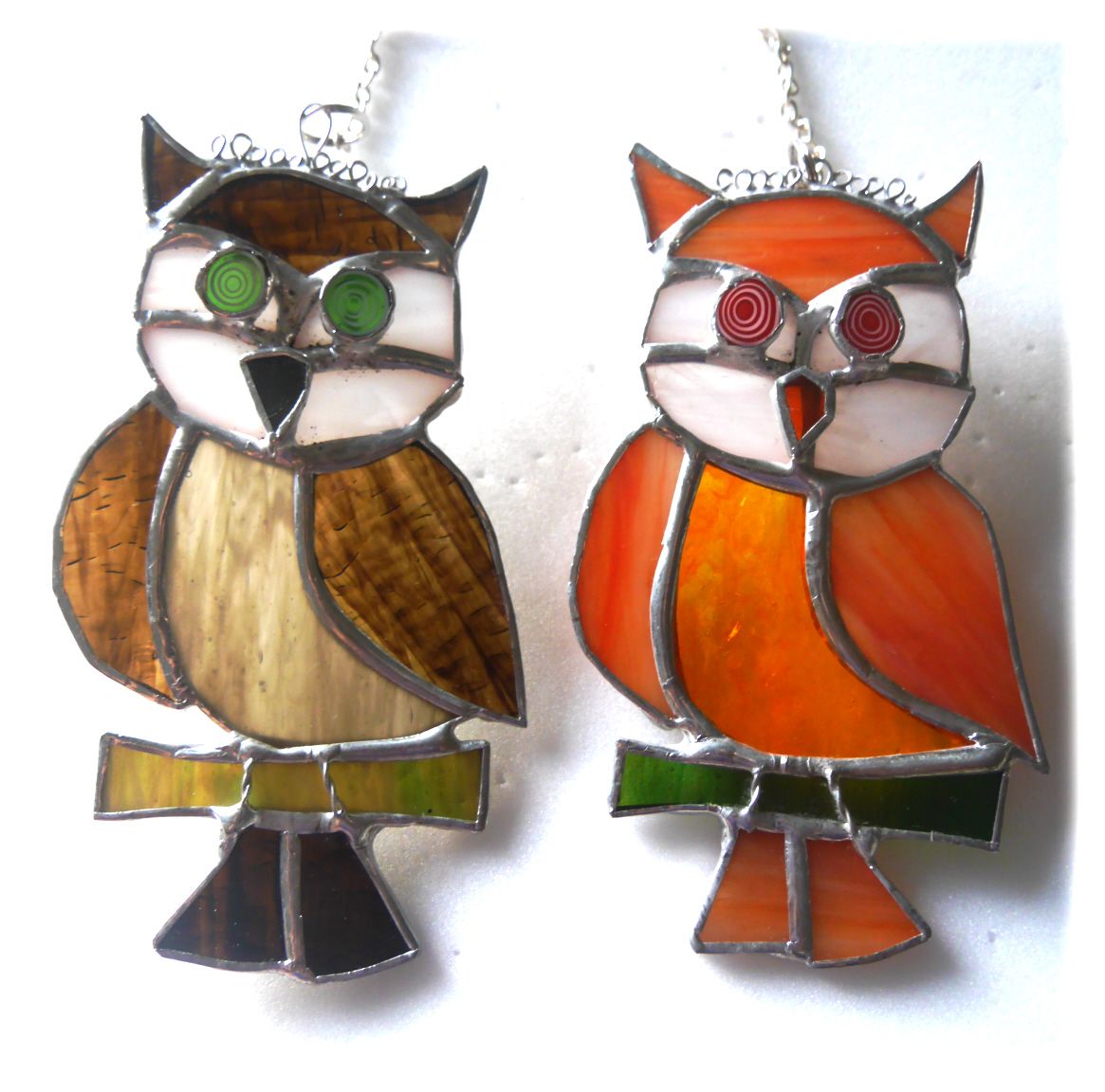 Owl Stained Glass Suncatcher Cute Bird Handmade Colour Choice