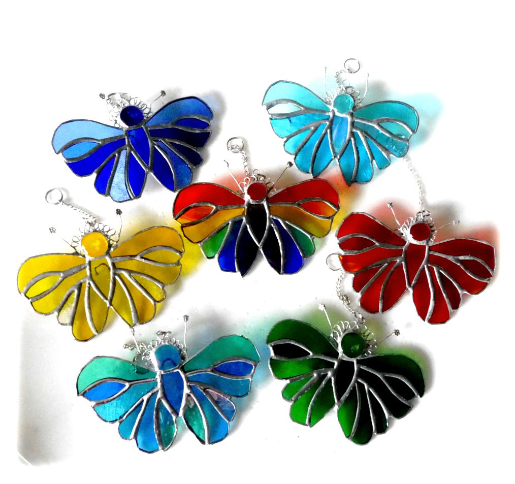 Butterfly Suncatcher Stained Glass Full Colour Choice Handmade Gift
