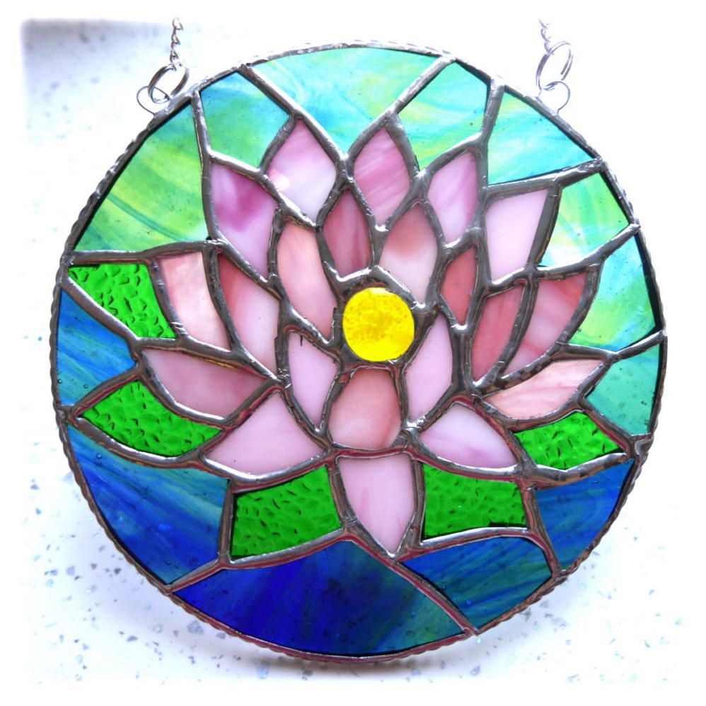 Water Lily Stained Glass Suncatcher